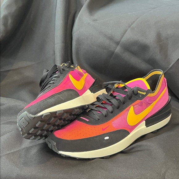 Nike Black and Pink Sneakers with Yellow Swoosh - Picture 5 of 9